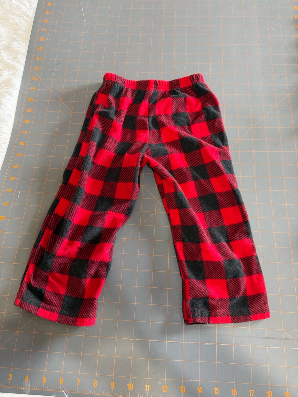 Kids Red and Black Buffalo Plaid Fleece Pajama Pants carters 2T